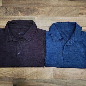 Woolx Merino Wool Mens Medium Polo Shirts Lot Of 2